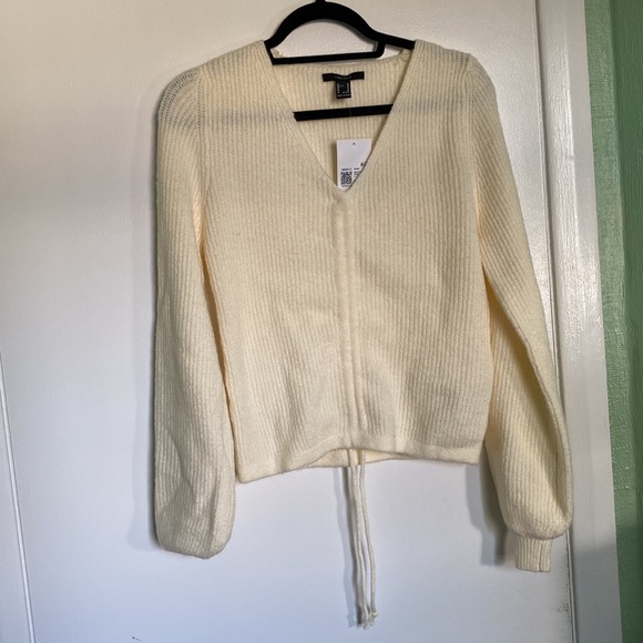 NWT Rouched Drawstring Cropped Sweater - Picture 3 of 5
